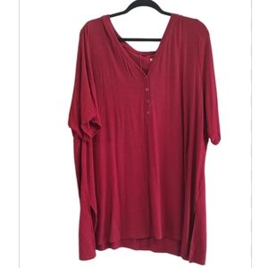 Torrid Red Short Sleeve V-Neck Top Size 4X